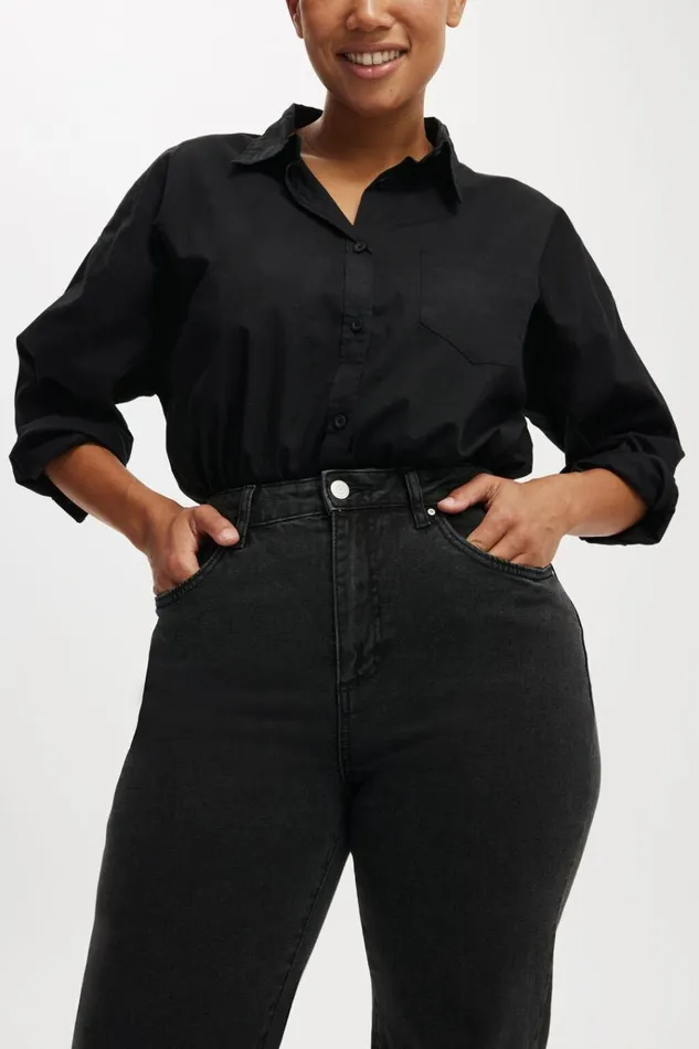 Women Pants Cotton On Curvy Stretch Straight Jean Graphite Black Women Pants Cotton On Curvy Stretch Straight Jean Graphite Black