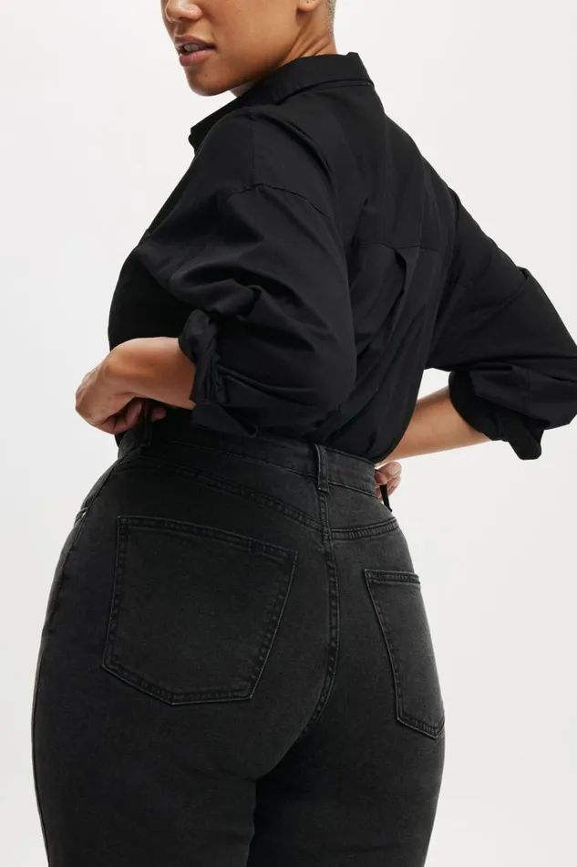 Women Pants Cotton On Curvy Stretch Straight Jean Graphite Black Women Pants Cotton On Curvy Stretch Straight Jean Graphite Black