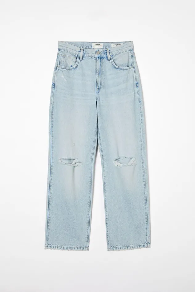 Women Pants Cotton On Loose Straight Jean Crystal Blue Rip Women Pants Cotton On Loose Straight Jean Crystal Blue Rip
