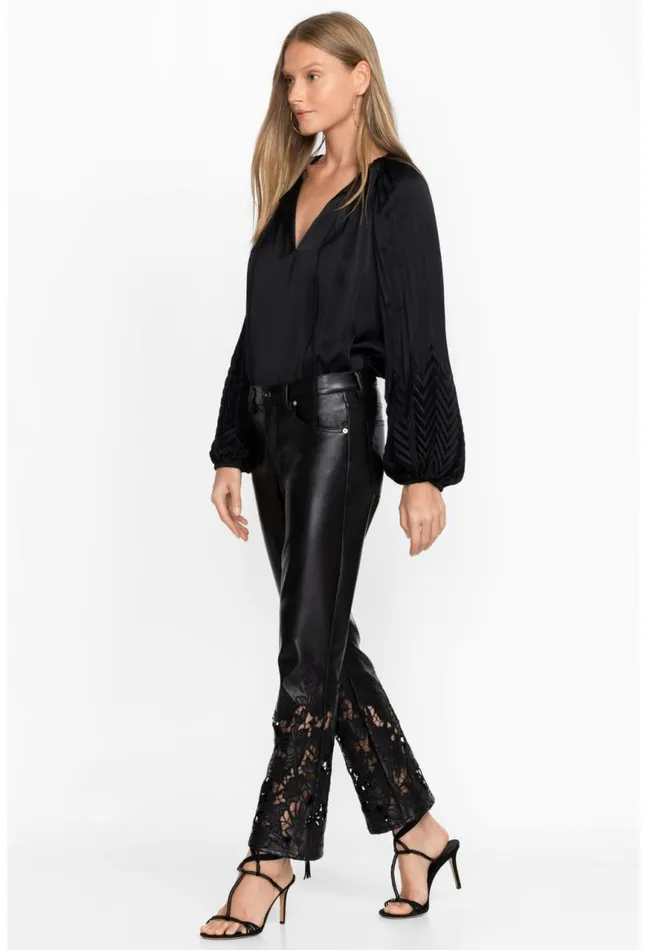 Women Portia Vegan Leather Pant Black Johnny Was Bottoms