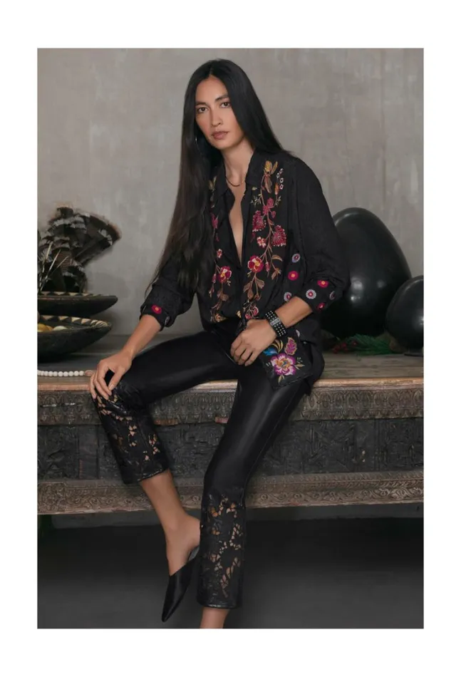 Women Portia Vegan Leather Pant Black Johnny Was Bottoms