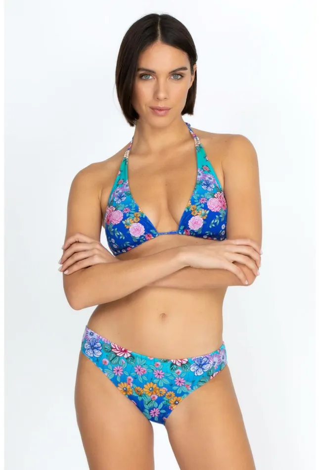 Women Rainbow Colorblast String Bikini Top Rainbow Johnny Was TwoPieces