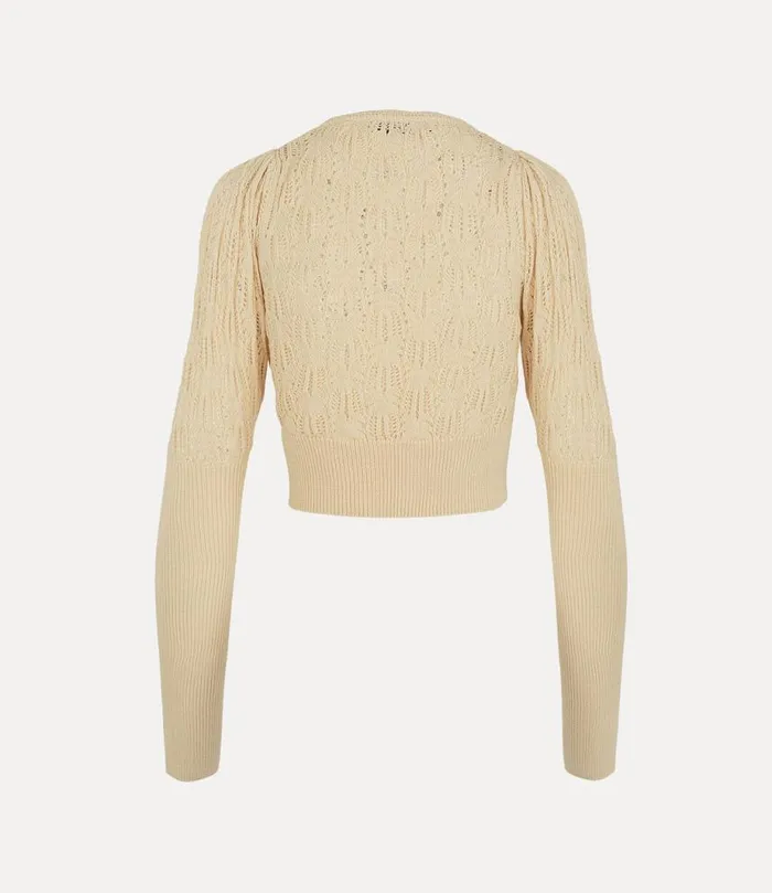 Women Samantha Cropped Cardigan Cream Vivienne Westwood Knitwear