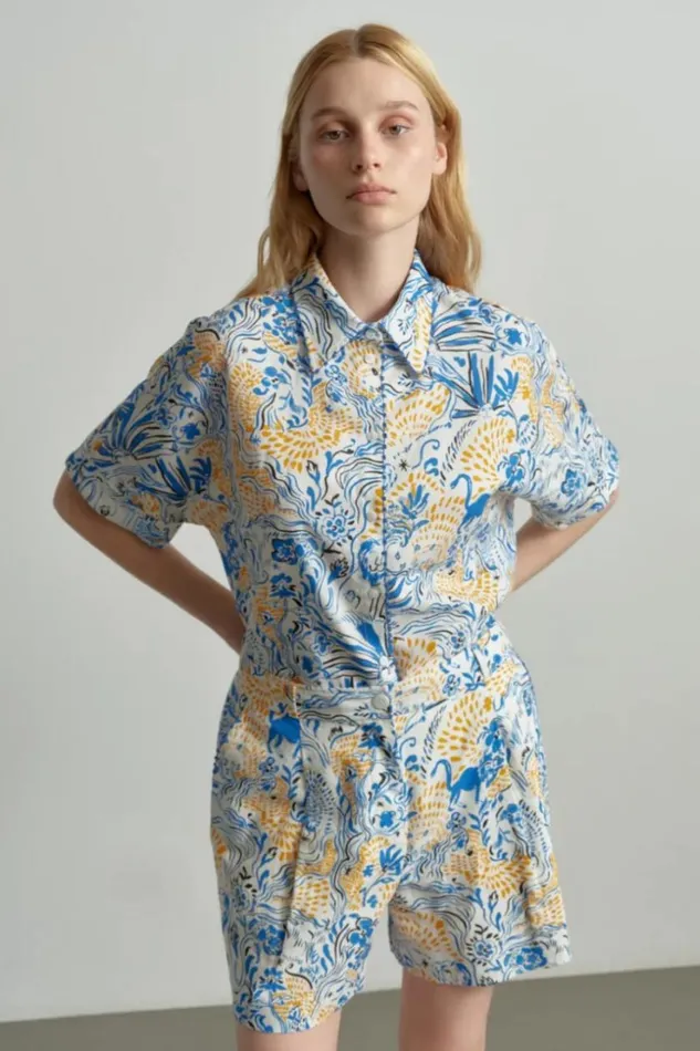 Women Shirts and Blouses Lala Berlin Blouse Betta 8211 Linenviscose Blend 8211 Magic Garden Day Women Shirts and Blouses Lala Berlin Blouse Betta 8211 Linenviscose Blend 8211 Magic Garden Day
