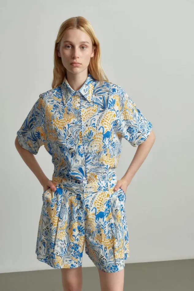 Women Shirts and Blouses Lala Berlin Blouse Betta 8211 Linenviscose Blend 8211 Magic Garden Day Women Shirts and Blouses Lala Berlin Blouse Betta 8211 Linenviscose Blend 8211 Magic Garden Day