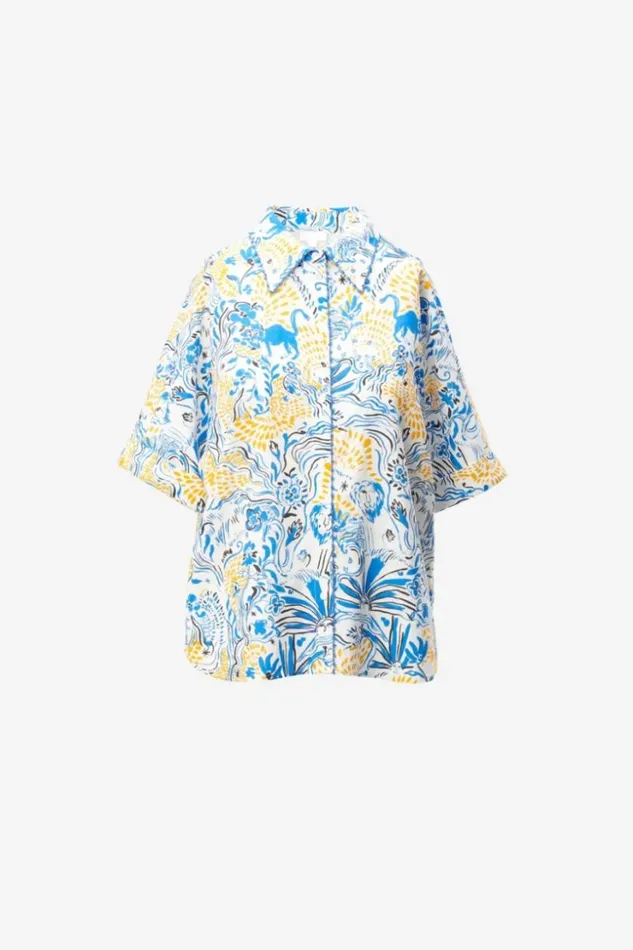 Women Shirts and Blouses Lala Berlin Blouse Betta 8211 Linenviscose Blend 8211 Magic Garden Day Women Shirts and Blouses Lala Berlin Blouse Betta 8211 Linenviscose Blend 8211 Magic Garden Day
