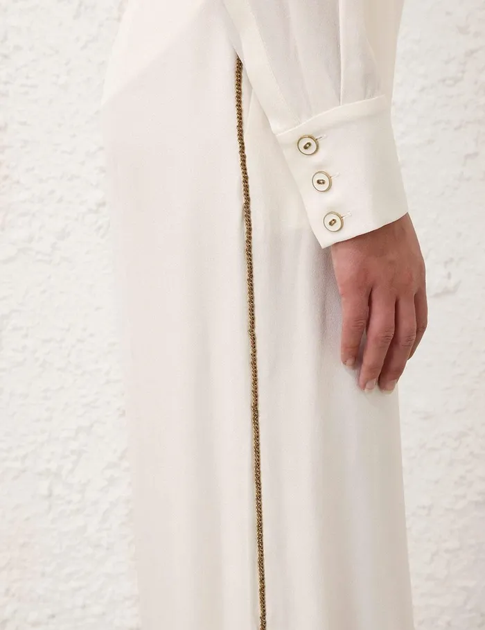 Women Shorts and Pants Zimmermann Belted Chain Pant Cream