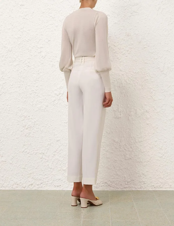 Women Shorts and Pants Zimmermann Crush Barrel Pant Milk