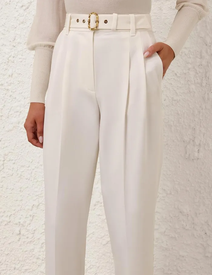 Women Shorts and Pants Zimmermann Crush Barrel Pant Milk