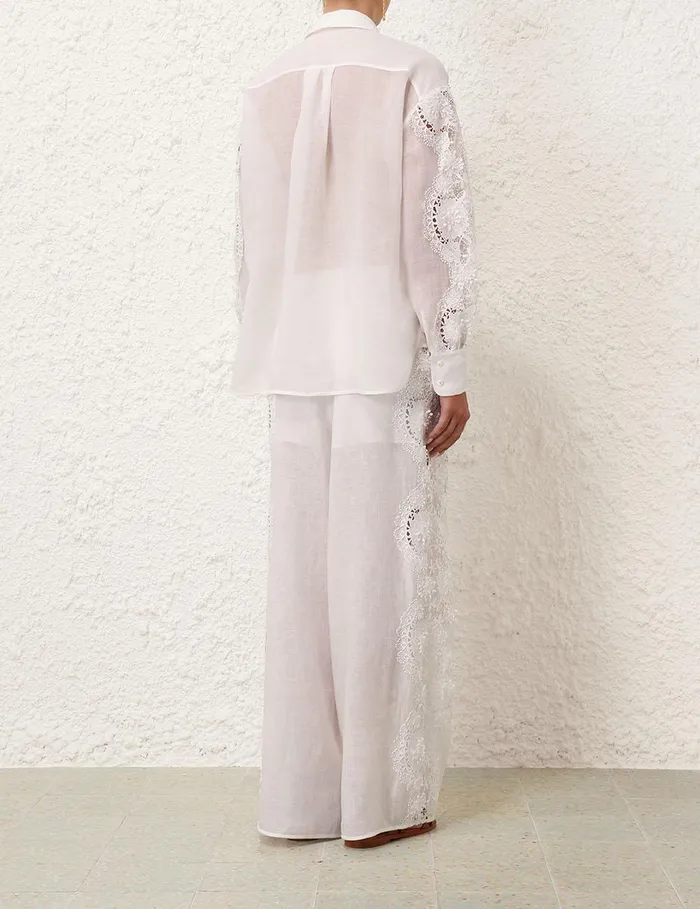 Women Shorts and Pants Zimmermann Halliday Lace Flower Pant Ivory