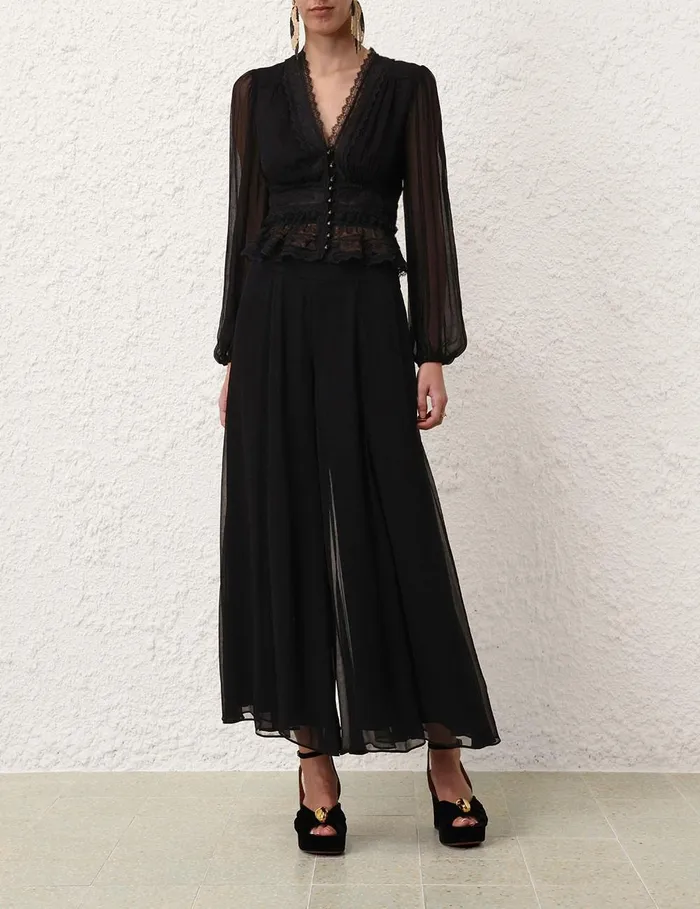 Women Shorts and Pants Zimmermann Illustration Flare Culotte Black