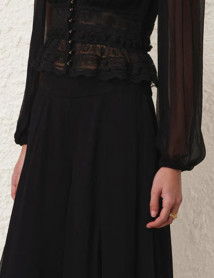 Women Shorts and Pants Zimmermann Illustration Flare Culotte Black
