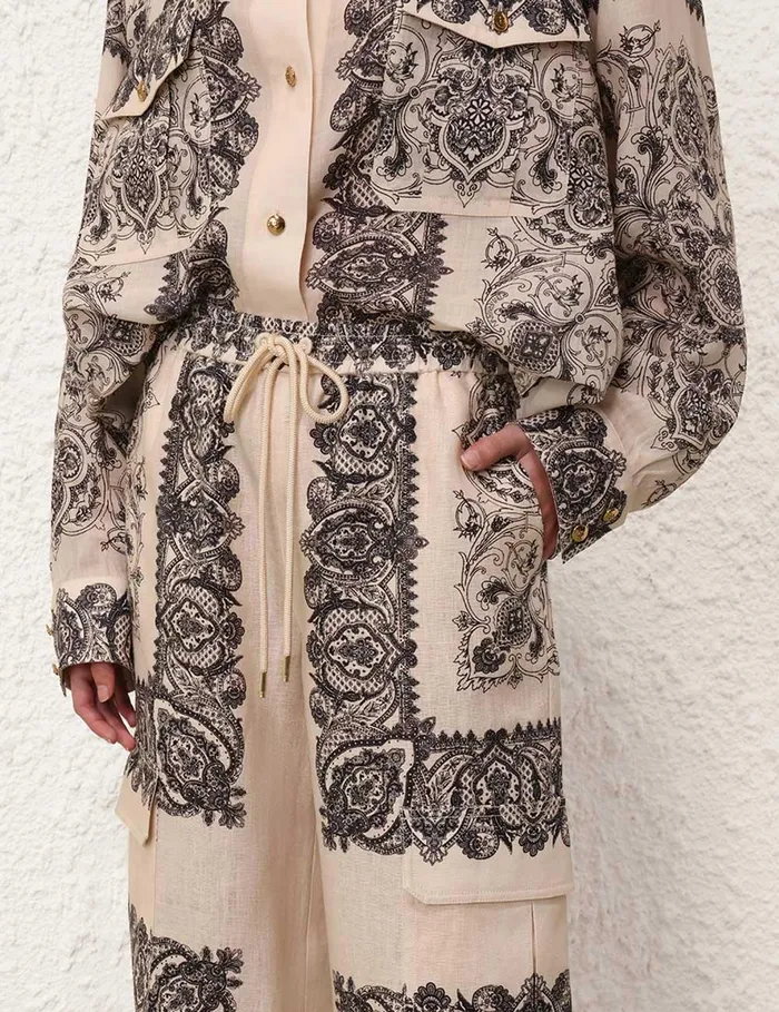 Women Shorts and Pants Zimmermann Utility Track Pant Tea Paisley
