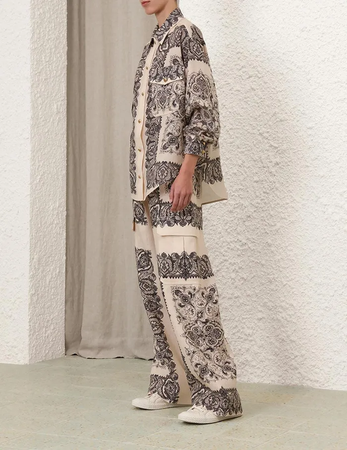 Women Shorts and Pants Zimmermann Utility Track Pant Tea Paisley