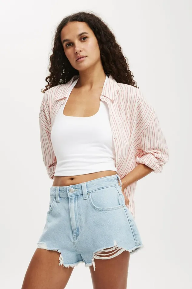 Women Shorts Cotton On Cheeky Denim Short Crystal Blue