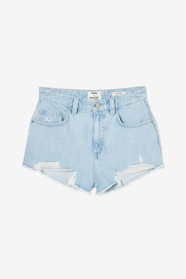 Women Shorts Cotton On Cheeky Denim Short Crystal Blue