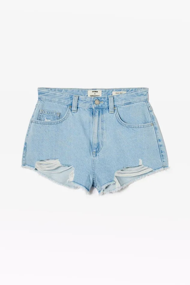 Women Shorts Cotton On Cheeky Denim Short Crystal Blue