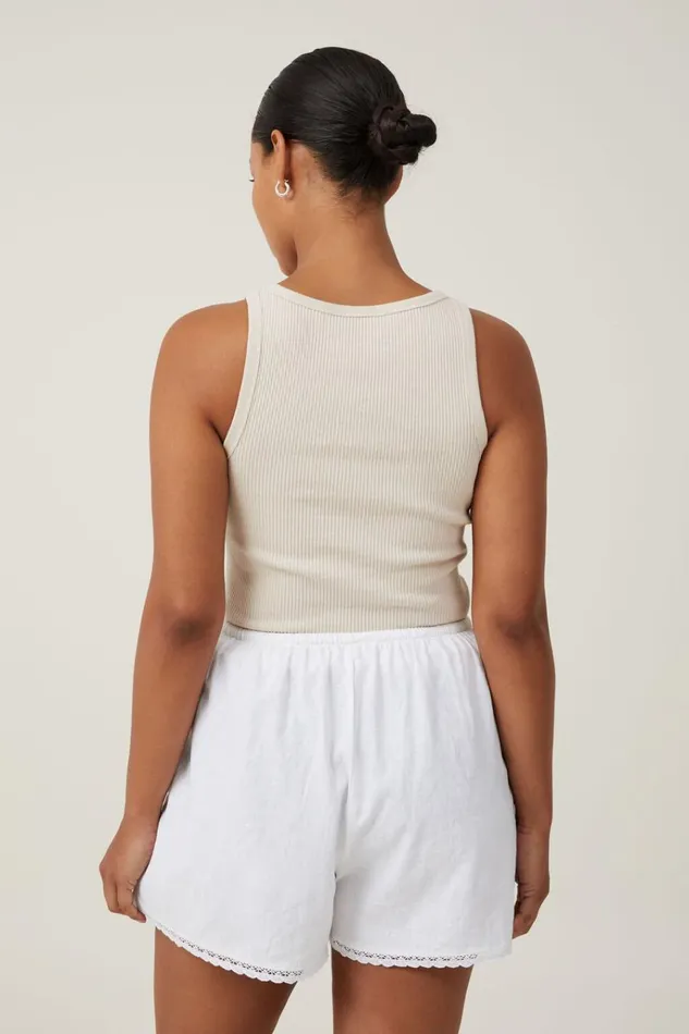 Women Shorts Cotton On Haven Short White Lace Trim