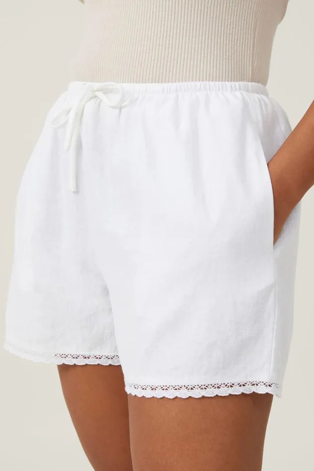 Women Shorts Cotton On Haven Short White Lace Trim