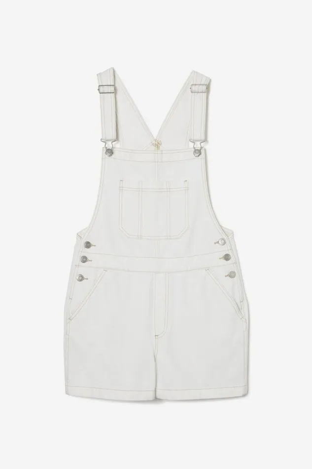 Women Shorts Cotton On Short Denim Overall Vintage White