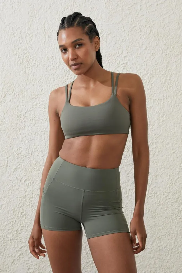 Women Shorts Cotton On Ultra Luxe Mesh Shortie Short Sweet Green