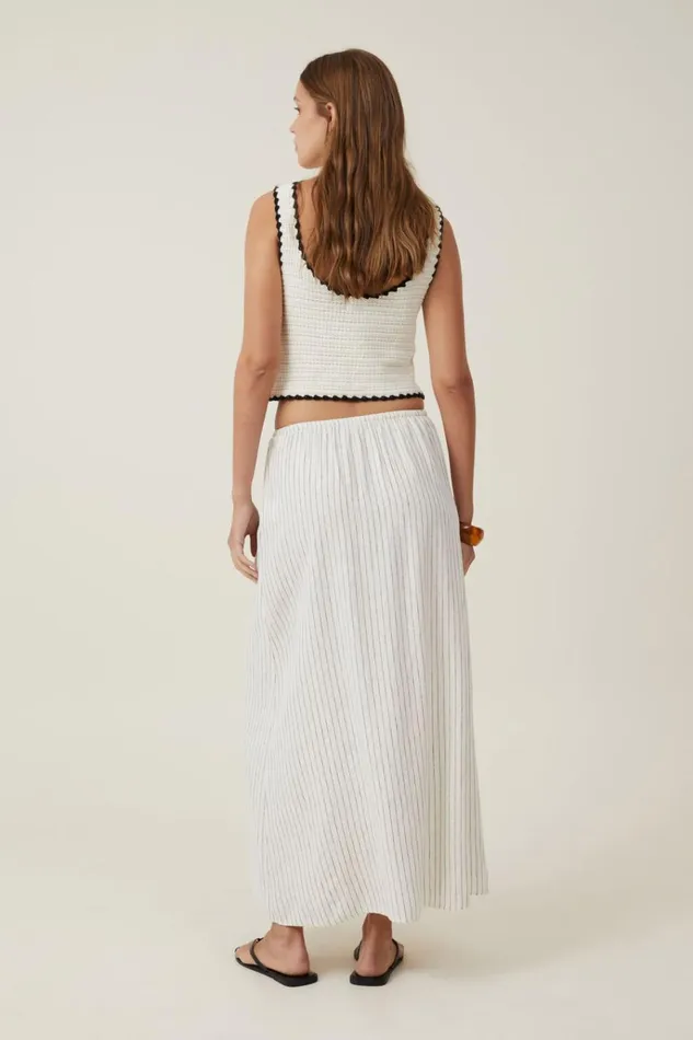 Women Skirts Cotton On Haven Maxi Slip Skirt Dahna Pinstripe