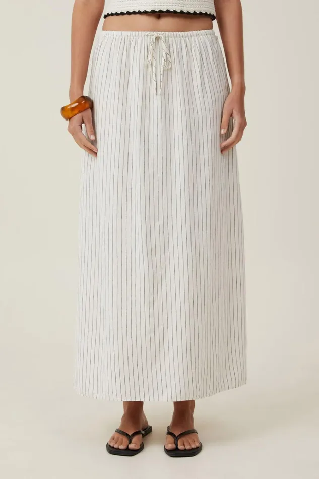 Women Skirts Cotton On Haven Maxi Slip Skirt Dahna Pinstripe