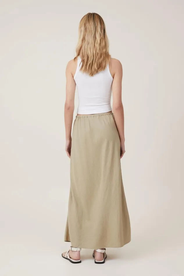 Women Skirts Cotton On Haven Maxi Slip Skirt Desert Sage