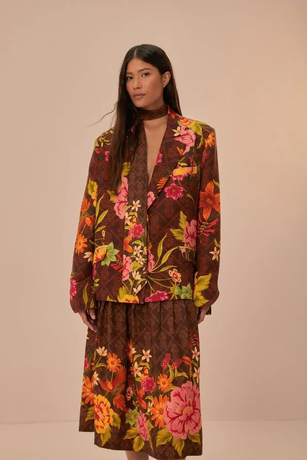 Women Skirts Farm Rio Brown Charming Garden Midi Skirt