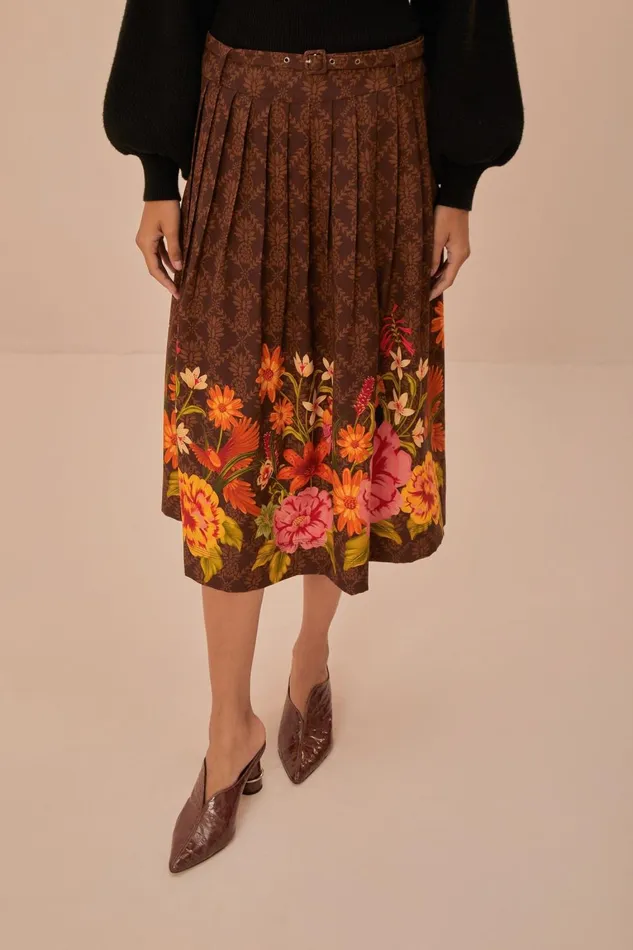 Women Skirts Farm Rio Brown Charming Garden Midi Skirt