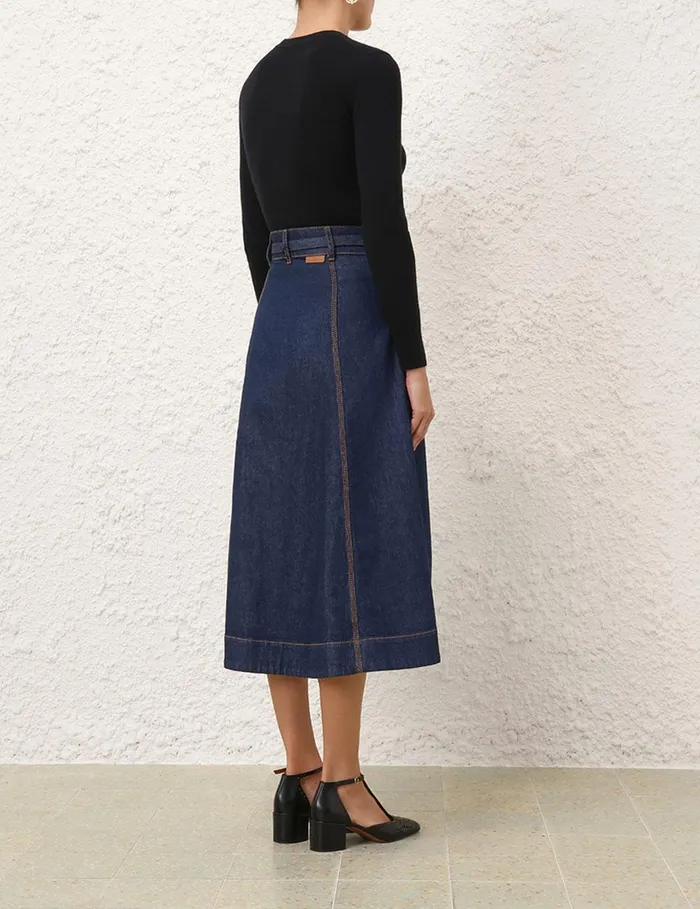 Women Skirts Zimmermann Illustration A Line Skirt Ink