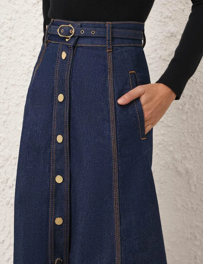 Women Skirts Zimmermann Illustration A Line Skirt Ink