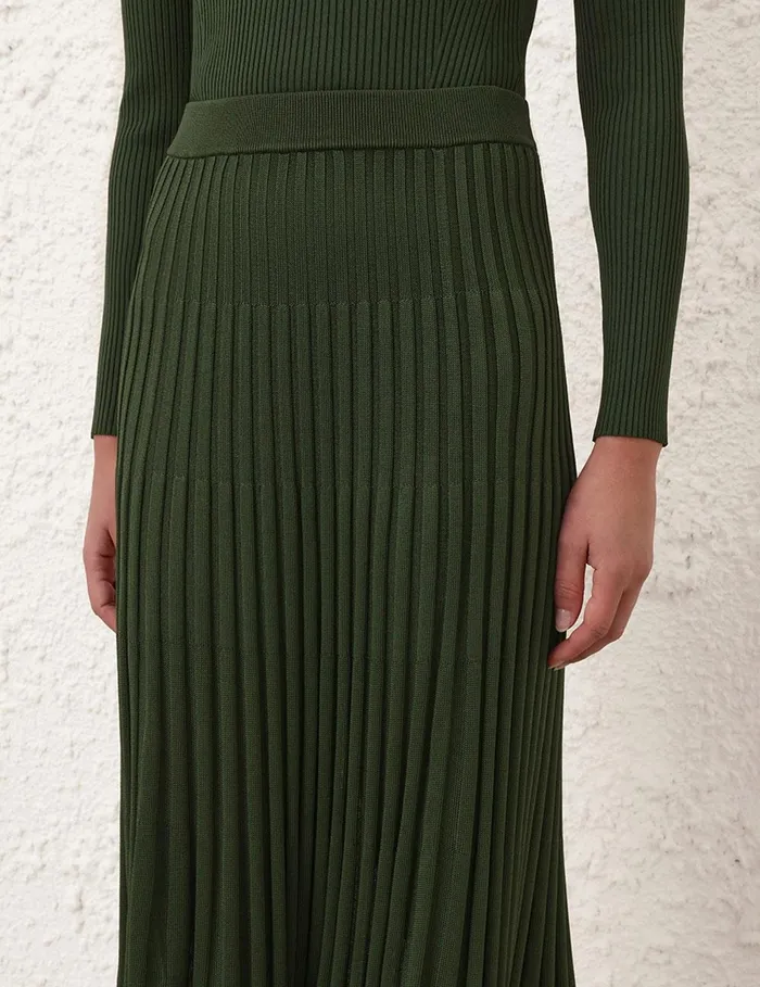 Women Skirts Zimmermann Pleated Midi Skirt Forest