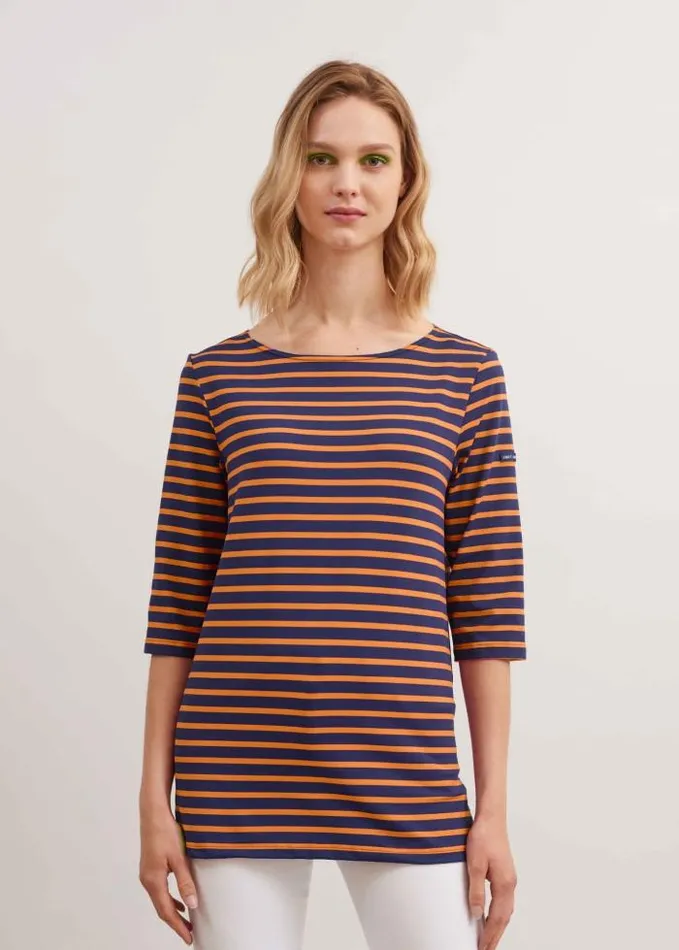 Women Summer Collection Saint James PHARE Indigo Neon Orange