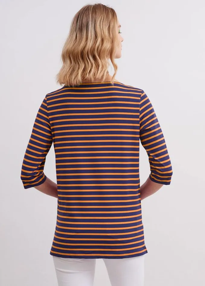 Women Summer Collection Saint James PHARE Indigo Neon Orange