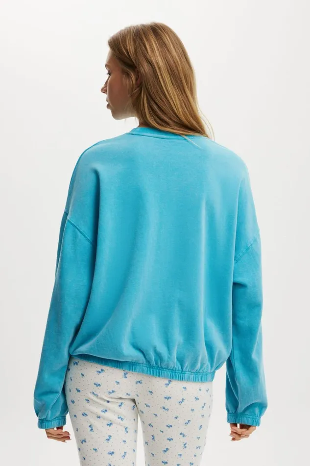 Women Sweats and Hoodies Cotton On Cozy Sleep Crew Neck Fleece Coastline Blue Women Sweats and Hoodies Cotton On Cozy Sleep Crew Neck Fleece Coastline Blue