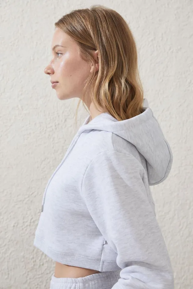 Women Sweats and Hoodies Cotton On Plush Cross Back Shrug Cloudy Grey Marle