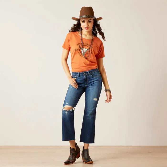 Women TShirts and Tops Ariat Ariat Bison Skull TShirt Adobe Heather Women TShirts and Tops Ariat Ariat Bison Skull TShirt Adobe Heather