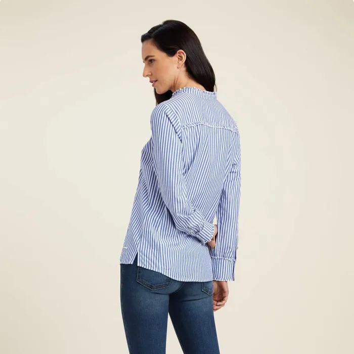 Women TShirts and Tops Ariat Clarion Blouse Sky Pinstripe
