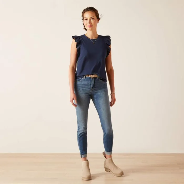 Women TShirts and Tops Ariat Ludlow Top Navy Women TShirts and Tops Ariat Ludlow Top Navy
