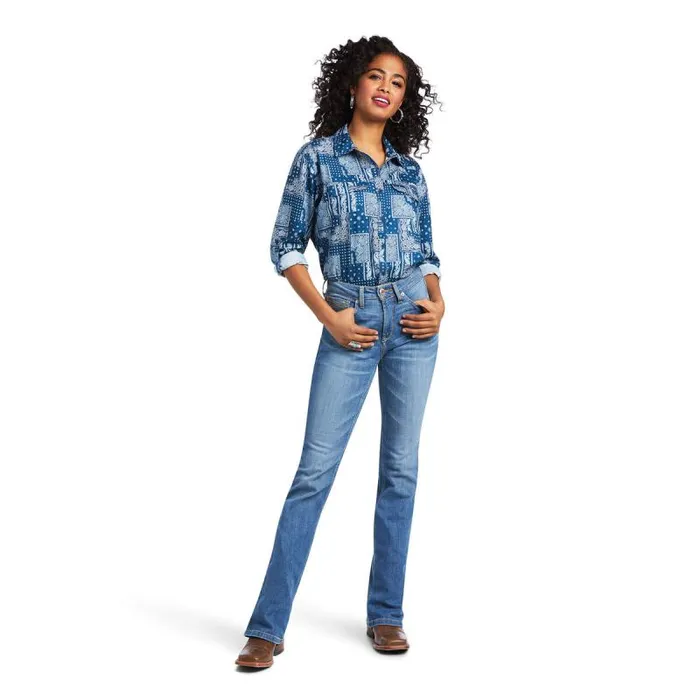 Women TShirts and Tops Ariat Outbound VentTEK Stretch Shirt Tile Paisley