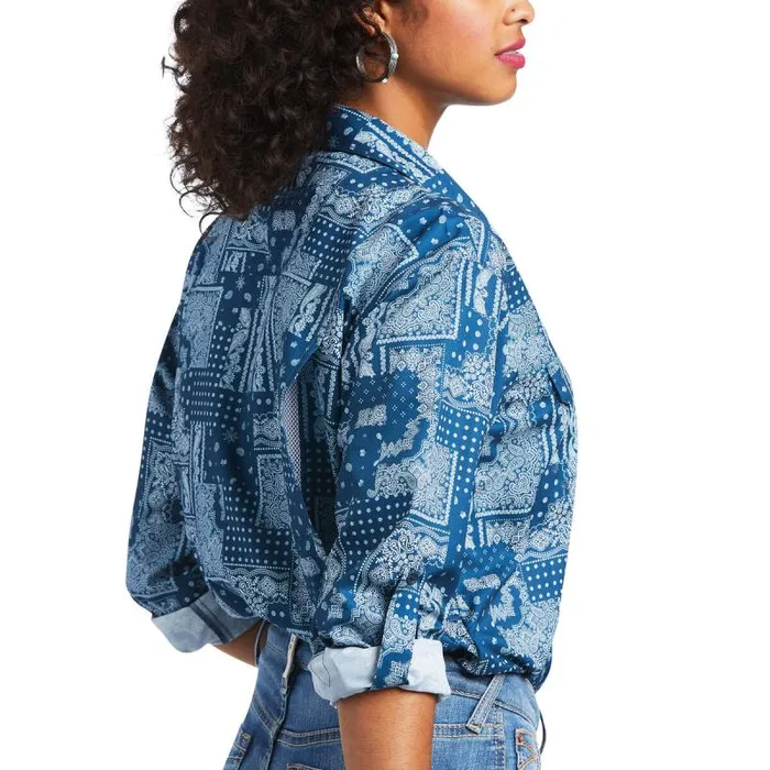 Women TShirts and Tops Ariat Outbound VentTEK Stretch Shirt Tile Paisley