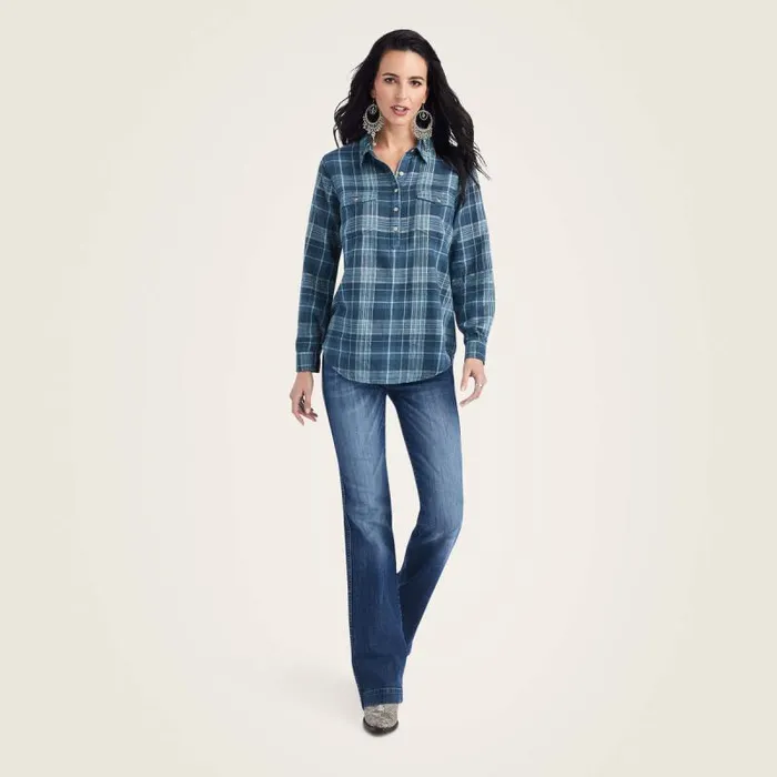 Women TShirts and Tops Ariat REAL Billie Jean Popover Shirt Lurex Plaid Women TShirts and Tops Ariat REAL Billie Jean Popover Shirt Lurex Plaid