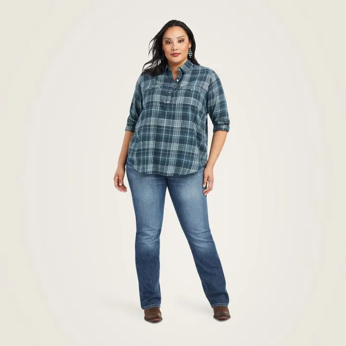 Women TShirts and Tops Ariat REAL Billie Jean Popover Shirt Lurex Plaid Women TShirts and Tops Ariat REAL Billie Jean Popover Shirt Lurex Plaid