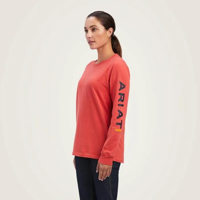 Women TShirts and Tops Ariat Rebar Cotton Strong Logo Graphic Baked Apple Mood Indigo Women TShirts and Tops Ariat Rebar Cotton Strong Logo Graphic Baked Apple Mood Indigo