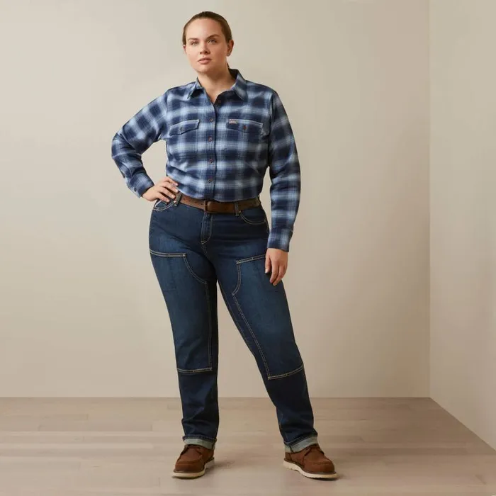 Women TShirts and Tops Ariat Rebar Flannel DuraStretch Work Shirt Allure Plaid