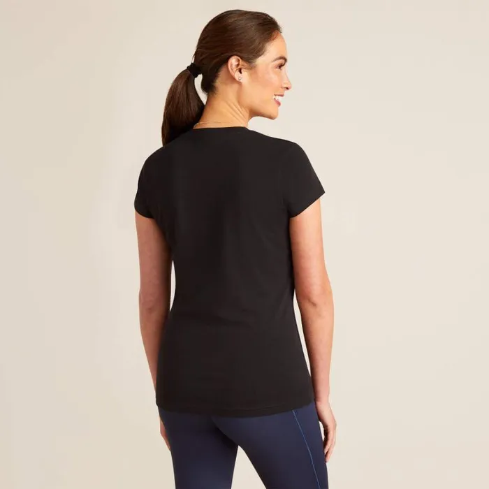 Women TShirts and Tops Ariat Vertical Logo V TShirt Black Women TShirts and Tops Ariat Vertical Logo V TShirt Black