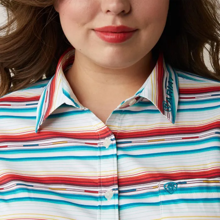 Women TShirts and Tops Ariat Wrinkle Resist Team Kirby Stretch Shirt Rosa Serape