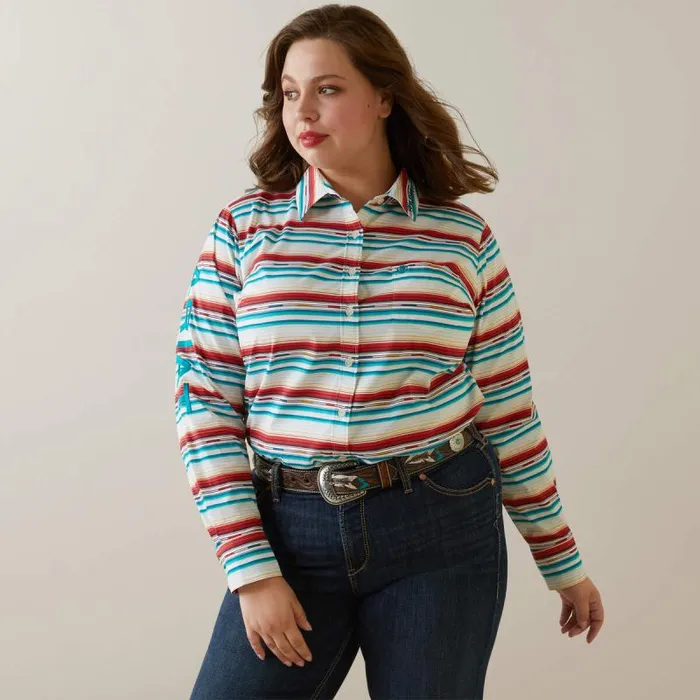 Women TShirts and Tops Ariat Wrinkle Resist Team Kirby Stretch Shirt Rosa Serape