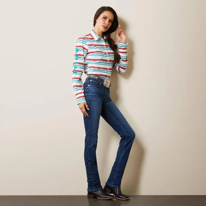 Women TShirts and Tops Ariat Wrinkle Resist Team Kirby Stretch Shirt Rosa Serape